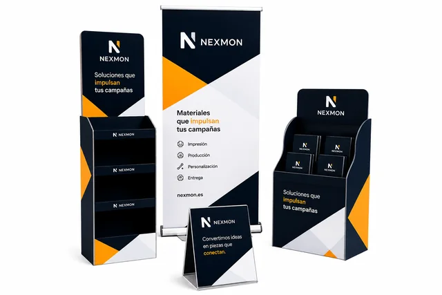 Retail y punto de venta: expositores y displays, material corporativo, cartelería y señalética, lonas y vinilos, rotulación personalizada, elementos de impacto.